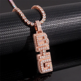 GL BIG Letter Pendant Full Inlaid VVS Moissanite Diamonds S925 Silver